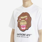 A Bathing Ape Men's Embroidery Style Souvenir Logo T-Shirt in White