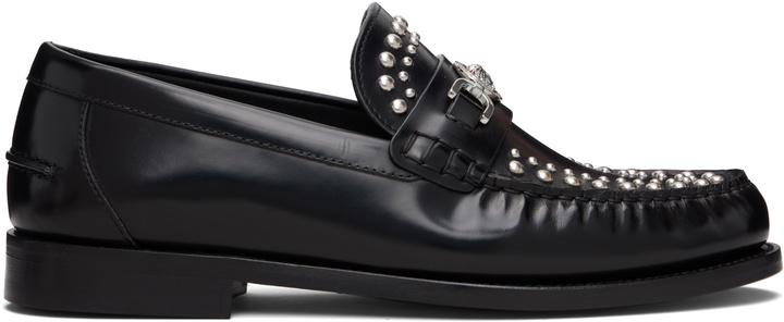 Photo: Versace Black Medusa '95 Embellished Loafers