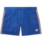 Moncler - Slim-Fit Mid-Length Logo-Appliquéd Swim Shorts - Blue