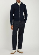 Oliver Spencer Overton Ribbed Merino Wool Cardigan Navy