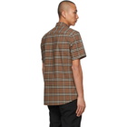 Burberry Brown Poplin Check Short Sleeve Shirt