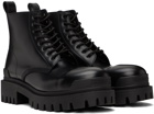 Balenciaga Black Strike Lace-Up Boots