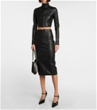 Prada Leather midi skirt