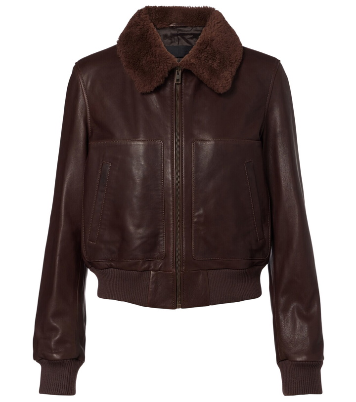 Photo: Nili Lotan Shearling-trimmed leather jacket