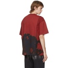 Feng Chen Wang Red Tie-Dye Panelled T-Shirt