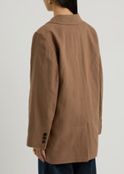 Skall Studio Milan Linen-blend Blazer Brown