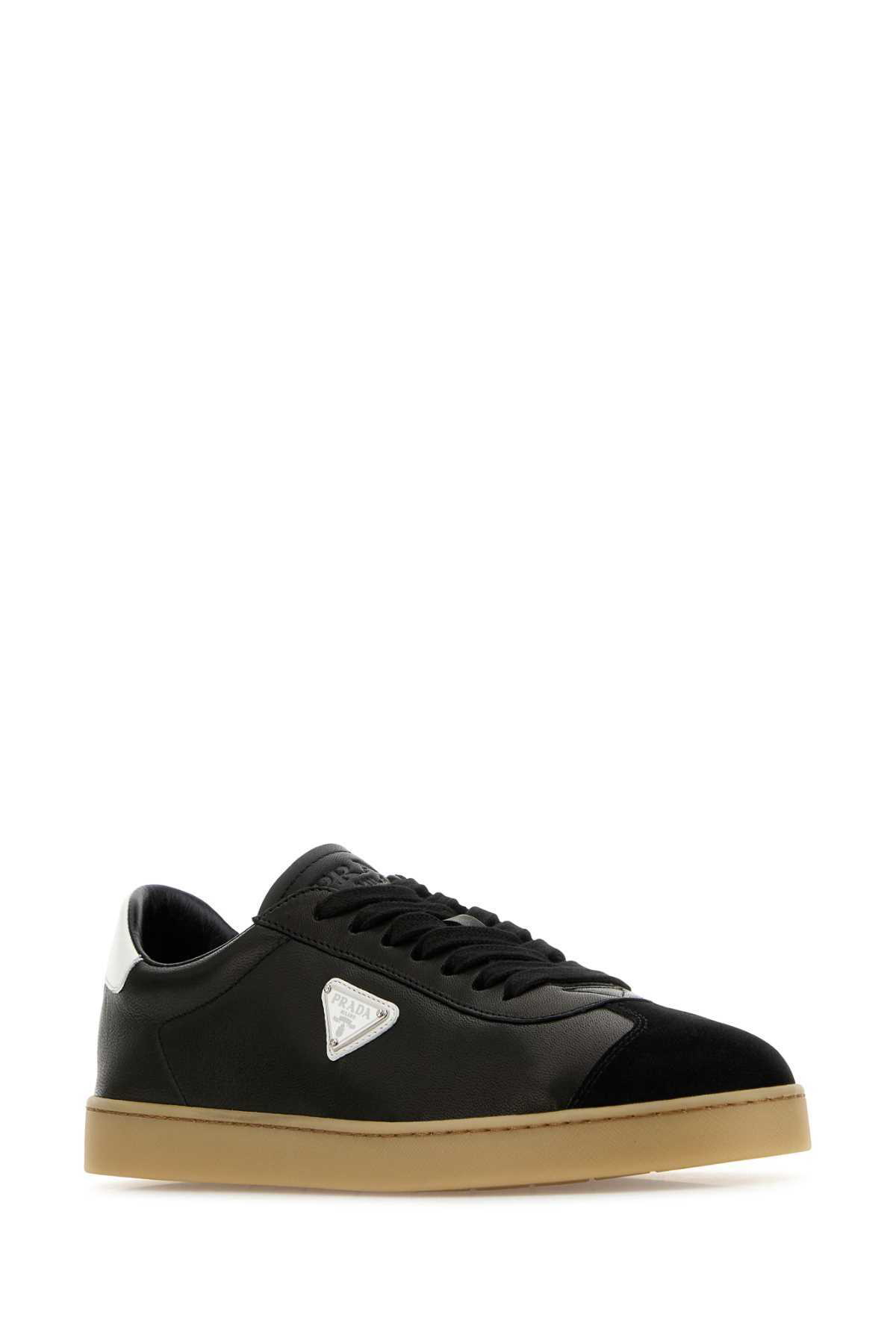 スニーカー PRADA BLACK NAPPA LEATHER SNEAKERS Prada Black Nappa Leather Sneakers Prada