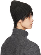 AURALEE Black Brushed Beanie