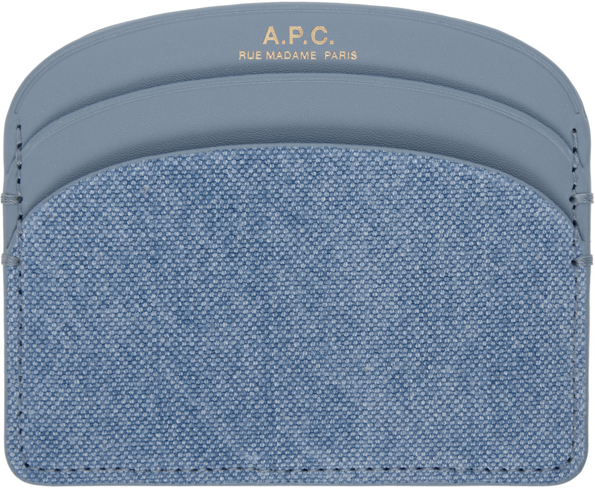 A.P.C. Blue Demi-Lune Card Holder