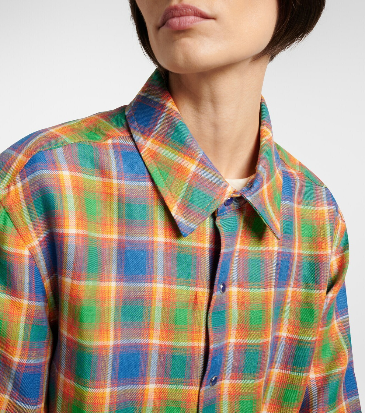 God's True Cashmere Brilliant linen shirt with lapis lazuli