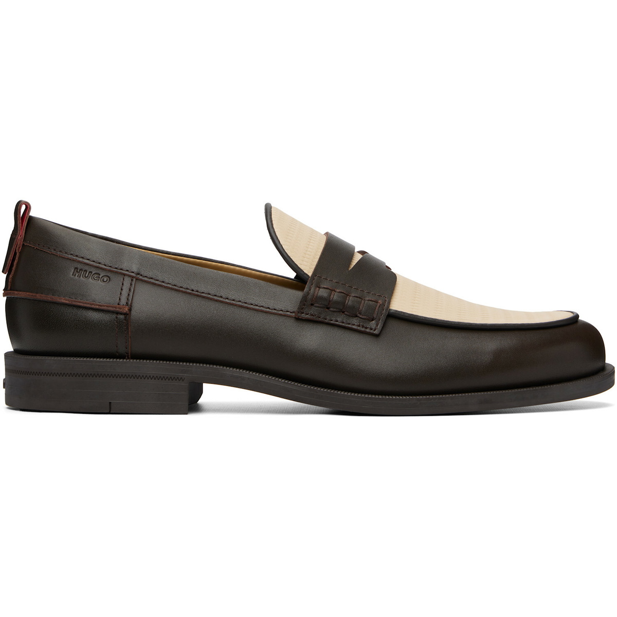 Hugo Brown Crocodile Vamp Leather Loafers