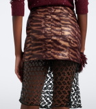 Jacques Wei Fringed paneled sequined miniskirt