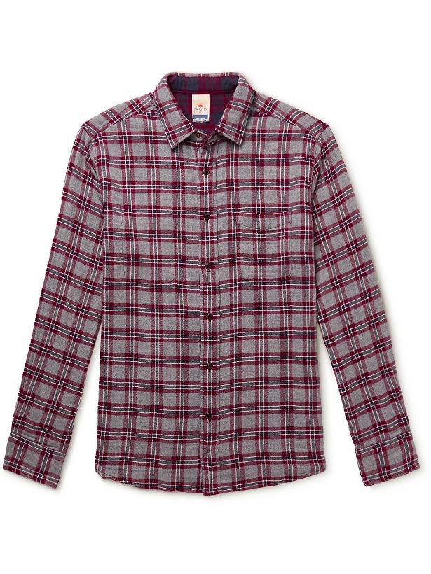 Photo: Faherty - Belmar Reversible Checked Organic Cotton-Flannel Shirt - Red