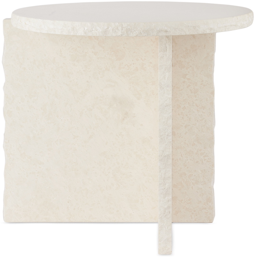 ferm LIVING White Mineral Sculptural Side Table ferm LIVING