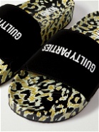Wacko Maria - HAYN Logo-Print Leopard-Print Rubber Slides - Black