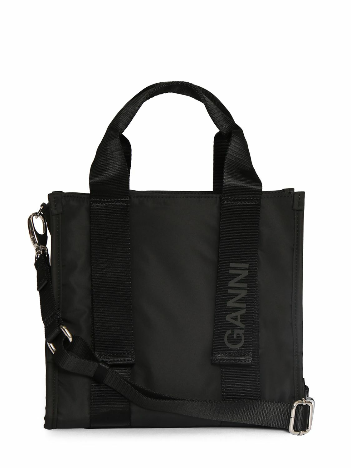 GANNI 黒 ナイロン バッグ Black Recycled Tech Festival Bag | GANNI US