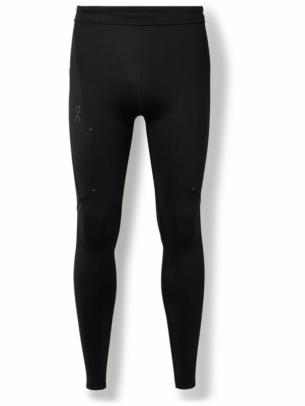 Photo: ON - Performance Logo-Print Stretch Recycled-Jersey Running Tights - Black
