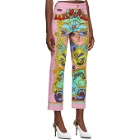 Versace Jeans Couture Pink Belts Print Jeans