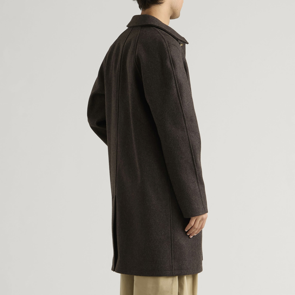 A.P.C. Men's Auster Heathered Wool Mac in Brown