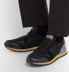 Valentino - Valentino Garavani Rockrunner Mesh, Leather and Suede Sneakers - Black