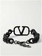 Valentino - Valentino Garavani Rubber Silver-Tone Bracelet