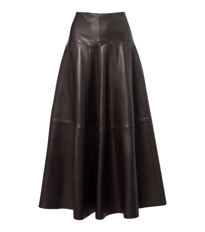 Photo: Nour Hammour Daria leather midi skirt