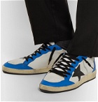 Golden Goose - Ball Star Distressed Leather Sneakers - Blue