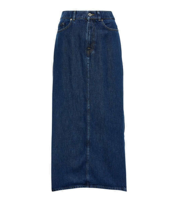 Photo: 7 For All Mankind Mia denim midi skirt