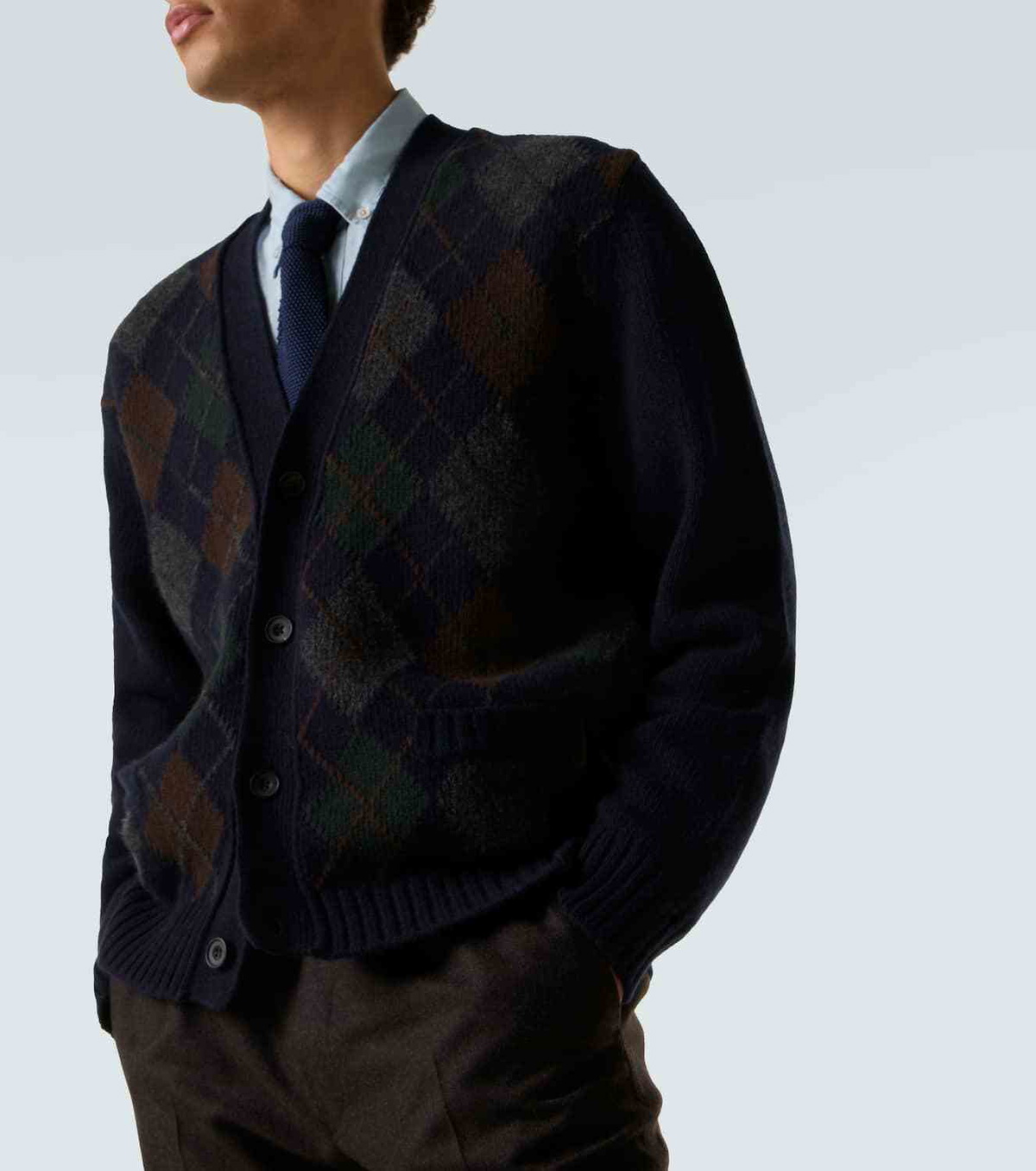 Rubinacci Argyle wool cardigan