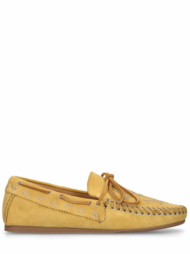 Photo: ISABEL MARANT - 10mm Freen Studded Suede Loafers