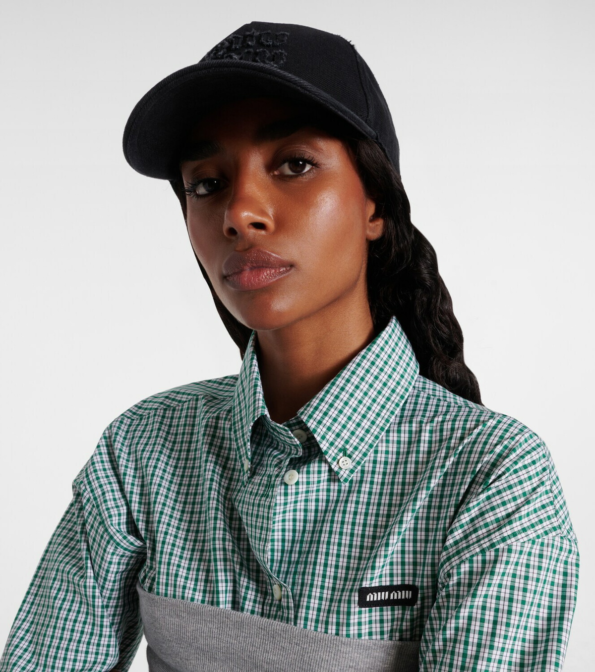 Miu Miu Logo denim baseball cap