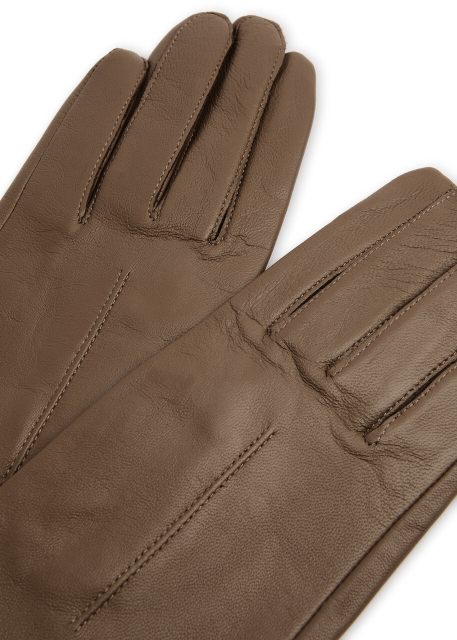 Dents Mia Leather Long Gloves Brown