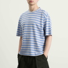 YMC Men's Triple Rapport Stripe T Shirt in Blue Multi