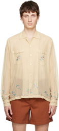 Bode Beige Sequined Shirt