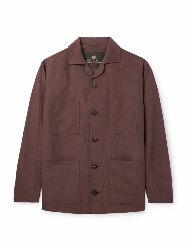 Photo: Loro Piana - Joele Linen and Silk-Blend Overshirt - Brown