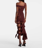 Mugler Asymmetric cut-out midi dress