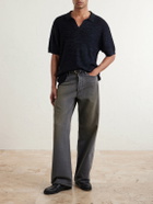 3sixteen - Knitted Cotton Polo Shirt - Black