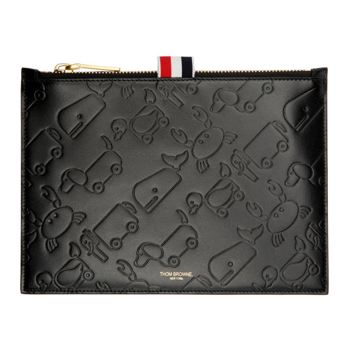 Photo: Thom Browne Black Large Embossed Toy Icon Coin Pouch