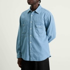 FrizmWORKS Men's Bleach Denim Utility Shirt in Mid Blue