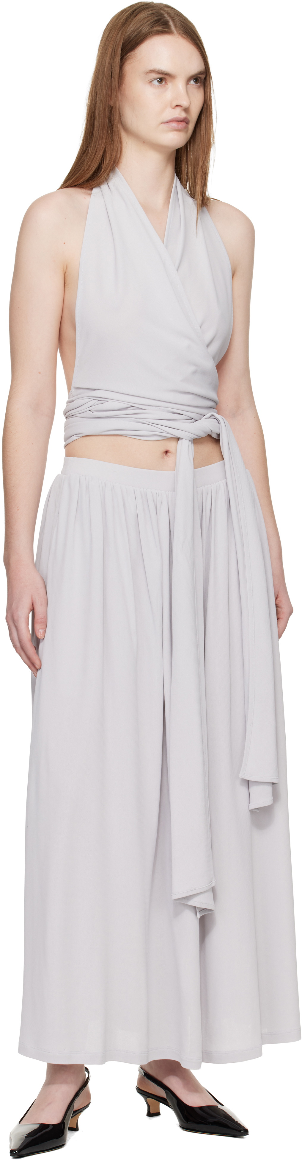Aya Muse Gray Aelir Midi Skirt