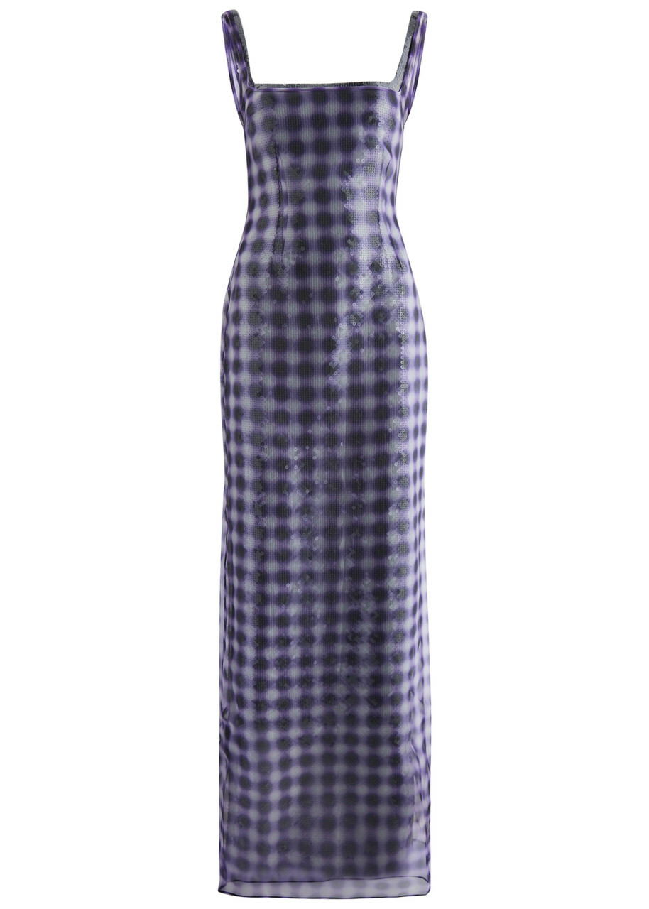 16 Arlington Electra Chiffon and Sequin Maxi Dress Violet