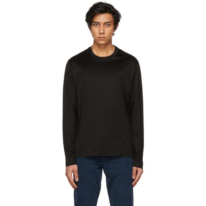 Photo: Brioni Black Logo Long Sleeve T-Shirt