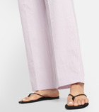 Toteme High-rise straight cotton-blend pants