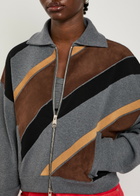 Versace Panelled Wool-blend Jacket Grey