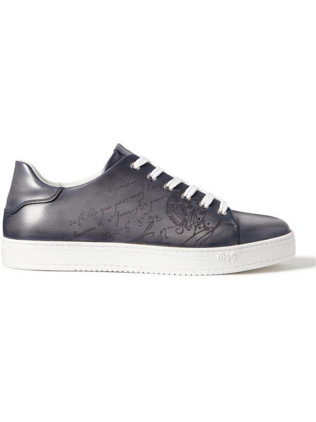Photo: Berluti - Scritto Metallic Venezia Leather Sneakers - Gray