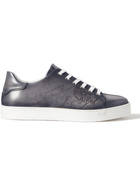 Berluti - Scritto Metallic Venezia Leather Sneakers - Gray