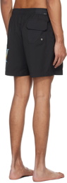 AMIRI Black Staggered Chrome Swim Shorts