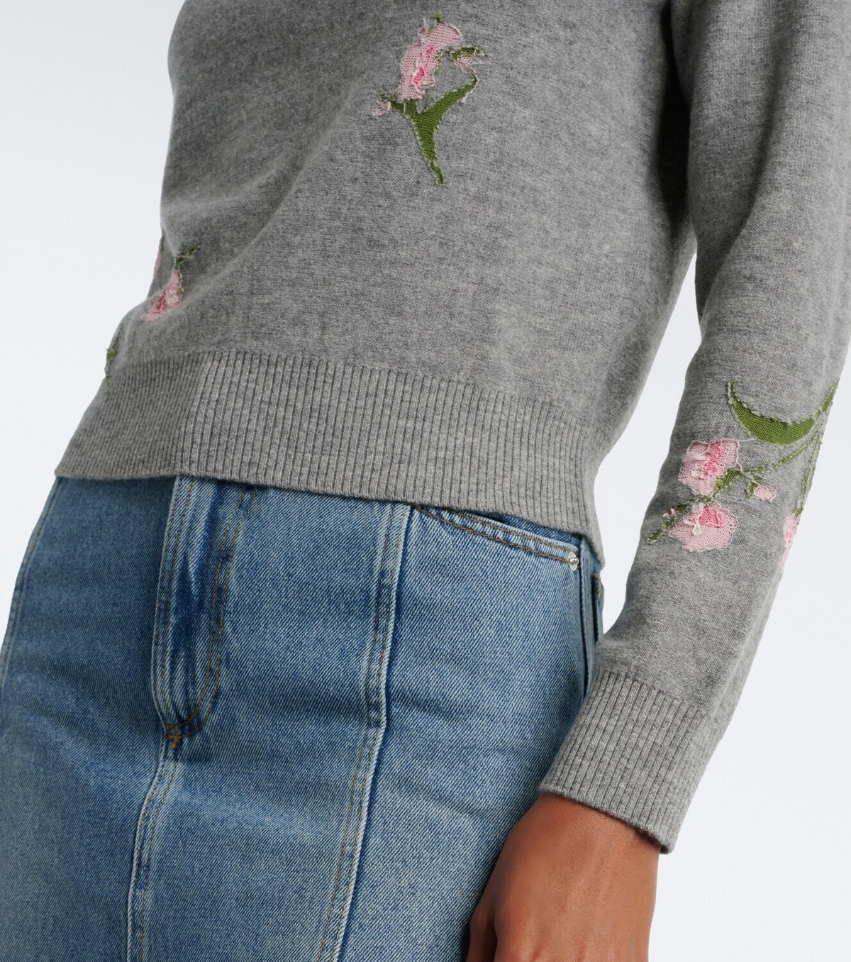Erdem Floral intarsia wool polo sweater