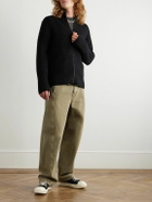 John Elliott - Slim-Fit Waffle-Knit Zip-Up Cardigan - Black