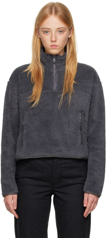 Photo: Girlfriend Collective Gray Half-Zip Sweater